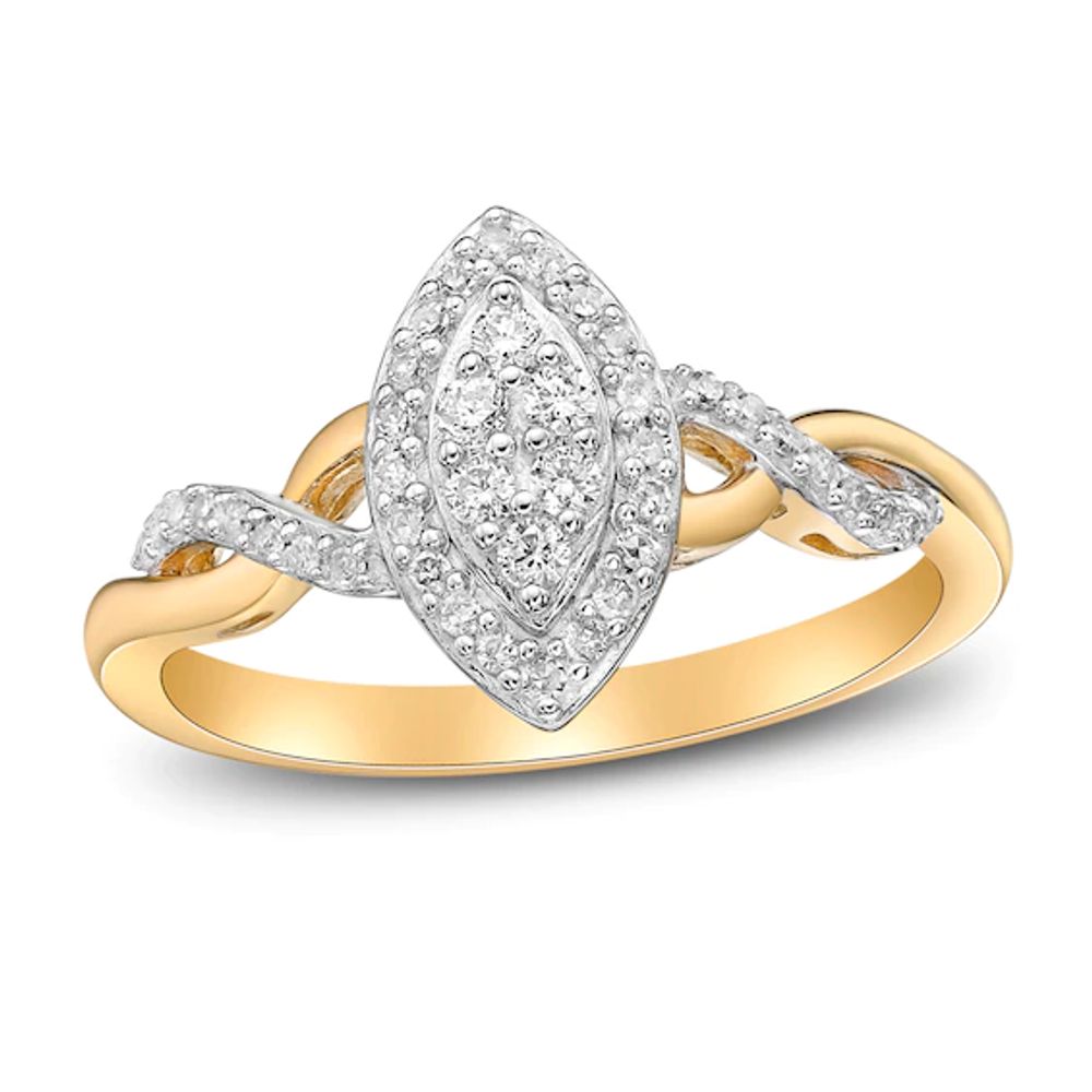 Diamond Ring 1/4 ct tw 10K Yellow Gold