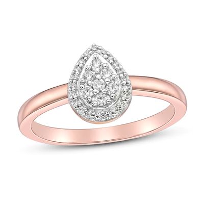 Diamond Promise Ring 1/5 ct tw Round-Cut 10K Two-Tone Gold