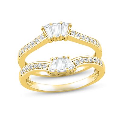 Diamond Enhancer Ring 1/3 ct tw Baguette & Round-cut 10K Yellow Gold