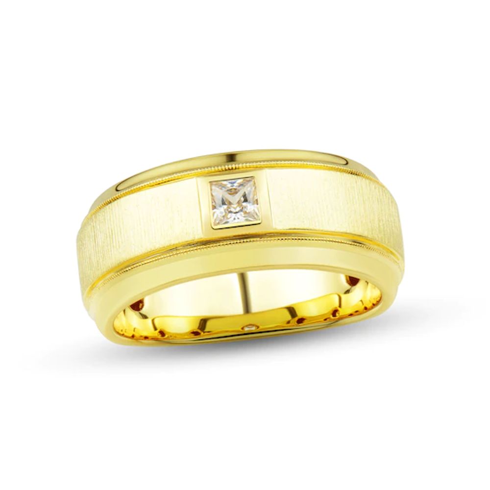 Men's Diamond Wedding Band 1/3 ct tw Square-cut 10K Yellow Gold