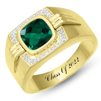 Diamond and Gemstone Men's Ring