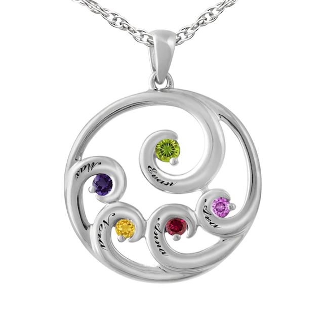 Birthstone Family & Mother's Circle Necklace