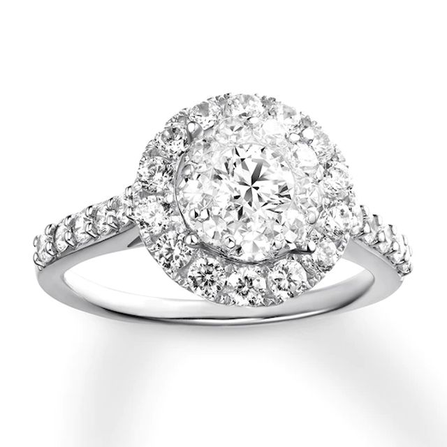 Diamond Engagement Ring 1-1/2 ct tw Round-cut 14K White Gold