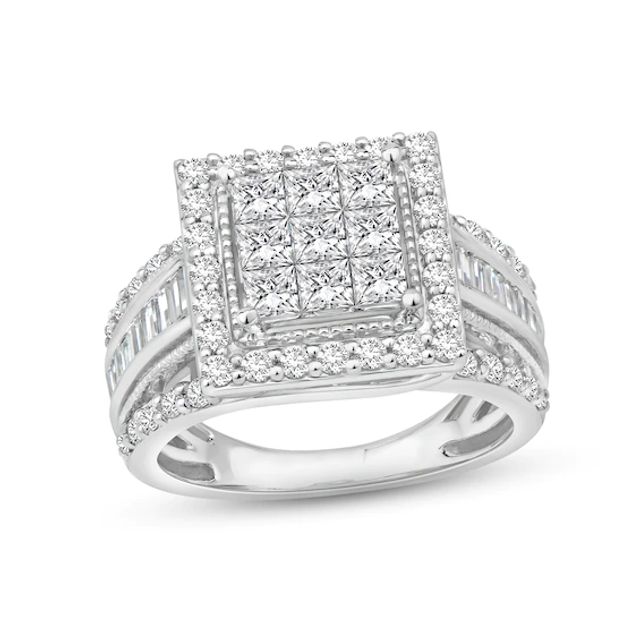 Adore Diamond Engagement Ring 2 ct tw Princess-cut 10K White Gold