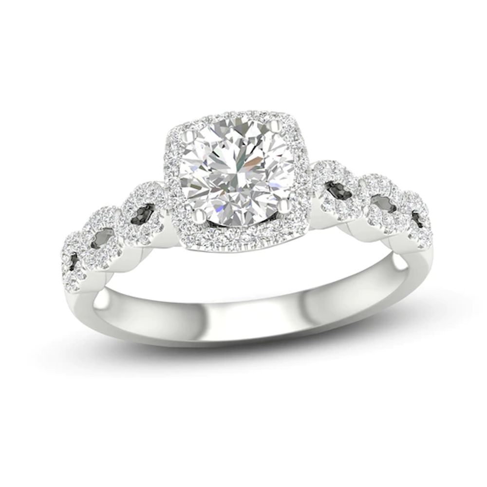 Diamond Engagement Ring 7/8 ct tw Round-cut 14K White Gold