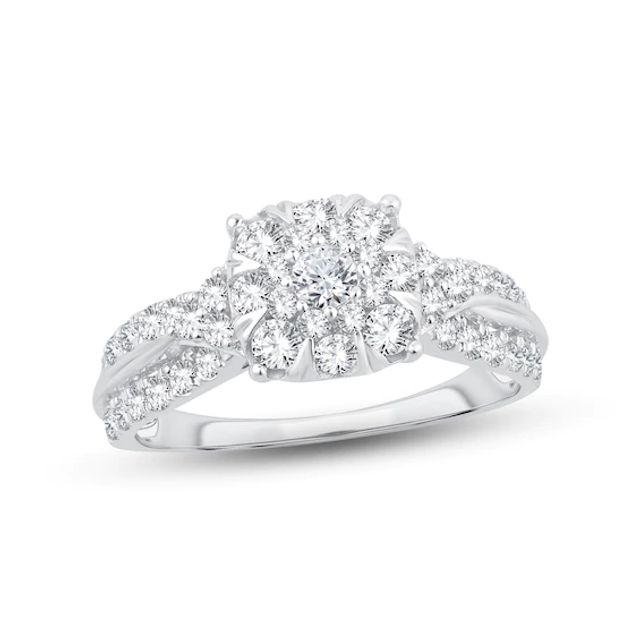 Diamond Engagement Ring 1 ct tw Round-cut 10K White Gold