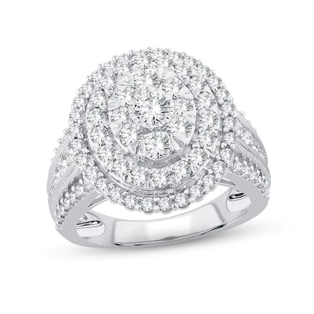 Diamond Engagement Ring 2 ct tw Round-cut 10K White Gold