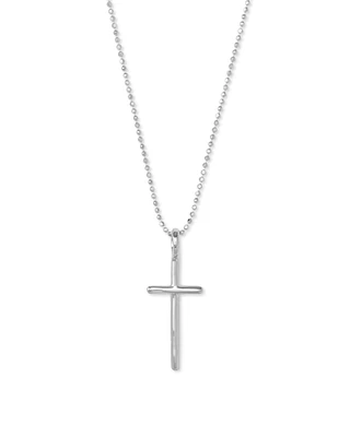 Cross Charm Pendant Necklace in Sterling Silver