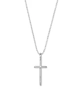 Cross Charm Pendant Necklace in Sterling Silver