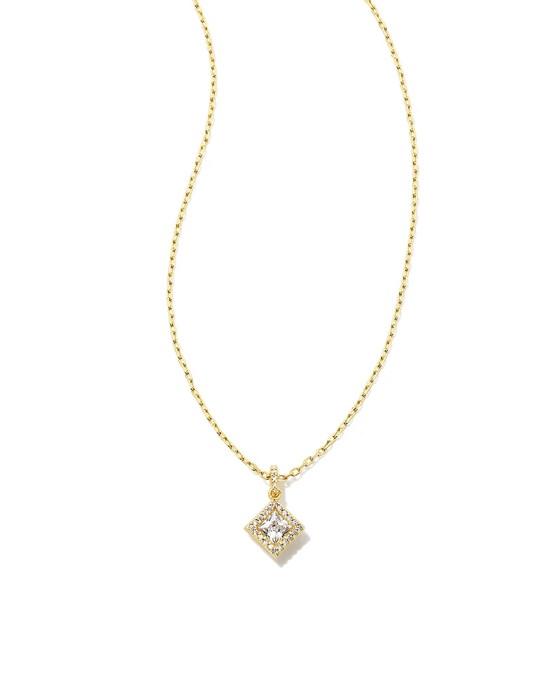 Gracie Gold Short Pendant Necklace in White Crystal