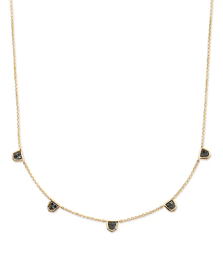 Shannon 14k Yellow Gold Collar Necklace in Black Diamond