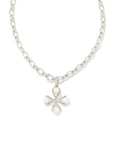 Everleigh Silver Pearl Pendant Necklace in White Pearl