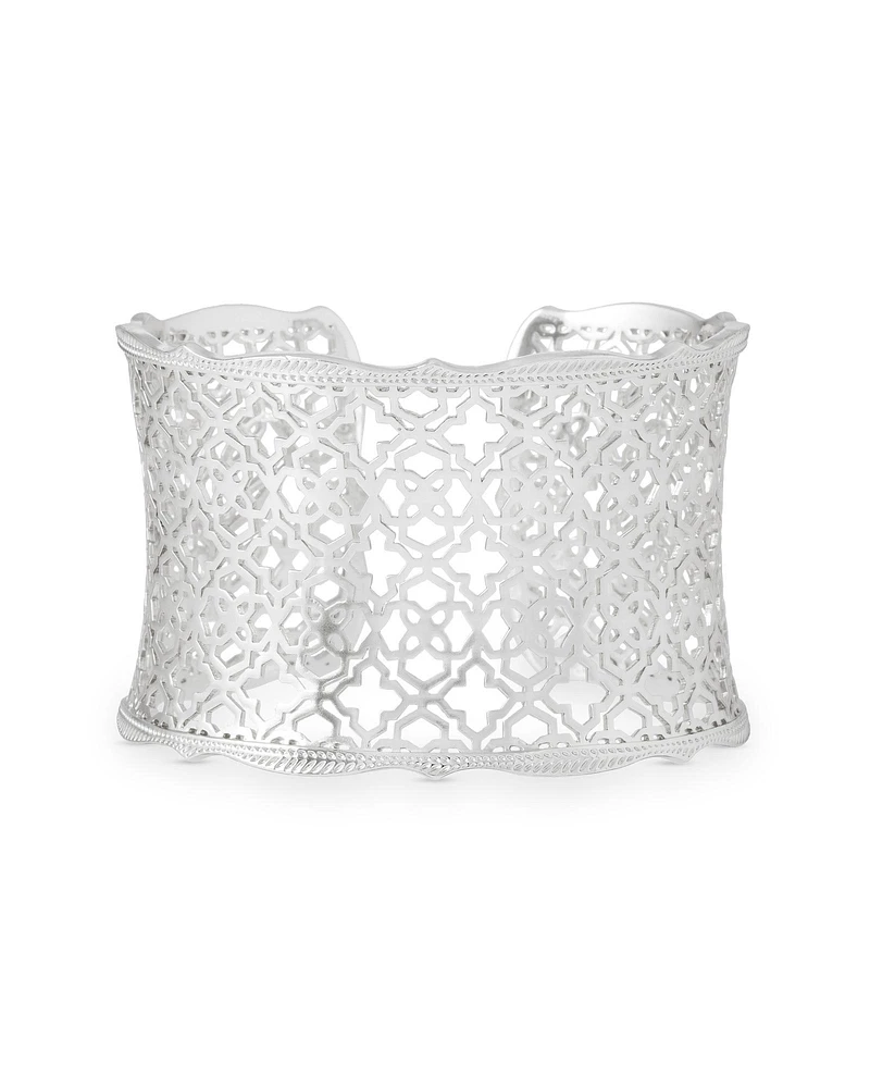 Candice Silver Cuff Bracelet in Silver Filigree Mix