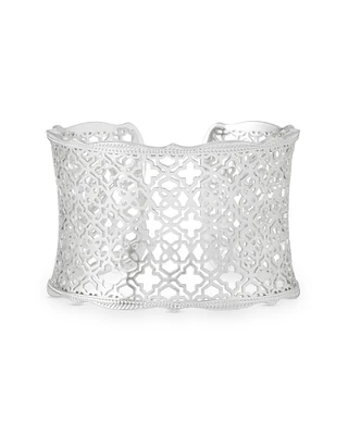 Candice Silver Cuff Bracelet in Silver Filigree Mix