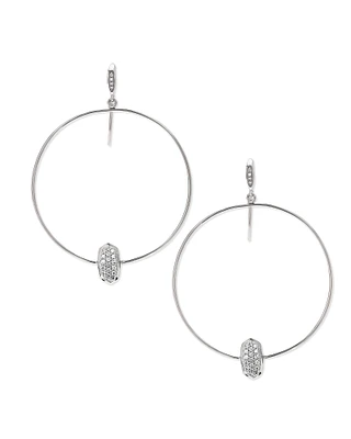 Elora 14k White Gold Hoop Earrings in White Diamond