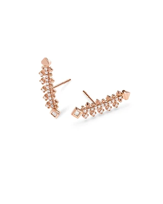 Indie 14k Rose Gold Earrings in White Diamond