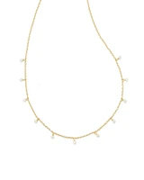 Willa Gold Pearl Strand Necklace in White Pearl