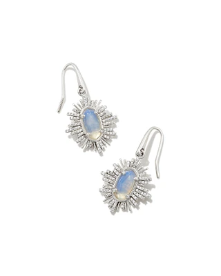 Grayson Silver Sunburst Drop Earrings in Iridescent Opalite Illusion