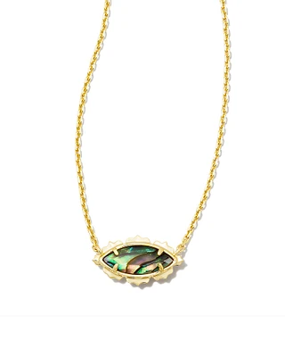 Genevieve Gold Short Pendant Necklace in Abalone