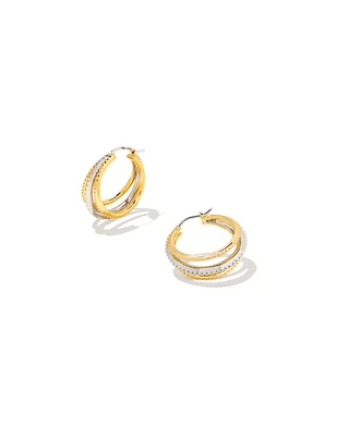 Dana Small Hoop Earrings in Mixed Metal