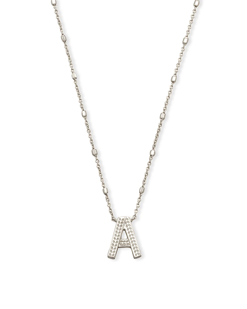 Letter A Pendant Necklace in Silver