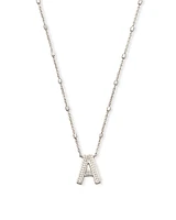 Letter A Pendant Necklace in Silver