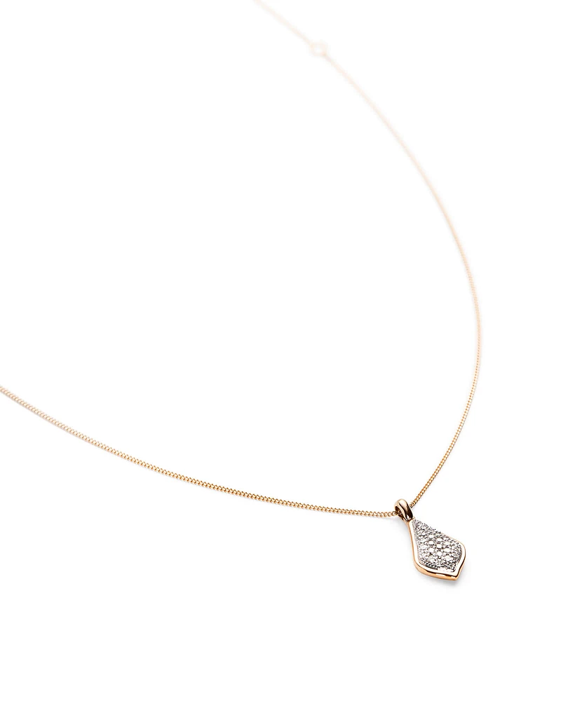 LELA NECKLACE 14K RSG WHITE DIAMOND