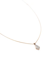 LELA NECKLACE 14K RSG WHITE DIAMOND