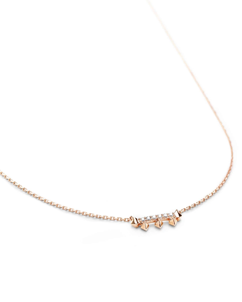 KATY NECKLACE 14K RSG WHITE DIAMOND