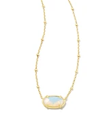 Faceted Gold Elisa Short Pendant Necklace in Iridescent Opalite Illusion