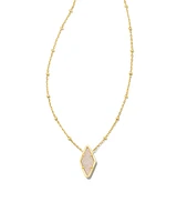 Kinsley Gold Short Pendant Necklace in Iridescent Drusy