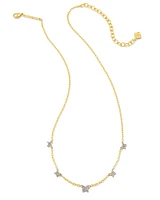 Lillia Crystal Butterfly Gold Strand Necklace in Violet Crystal