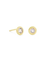 Aliyah 18k Gold Vermeil Stud Earrings in White Topaz