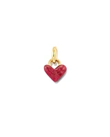 Small Angie Carved Heart 18k Yellow Gold Vermeil Charm in Raspberry Labradorite