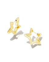 Star Huggie Earrings in Gold