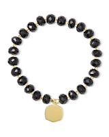 Davis 18k Gold Vermeil Beaded Bracelet in Black Spinel