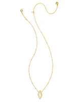 Kinsley Gold Short Pendant Necklace in Ivory Mother-of-Pearl