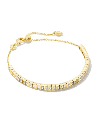 Gracie Gold Tennis Delicate Chain Bracelet in White Crystal