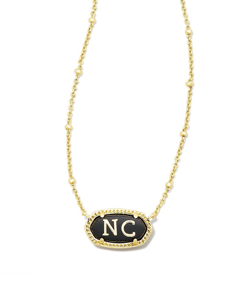 Elisa Gold North Carolina Necklace in Black Agate