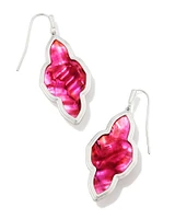 Framed Abbie Silver Drop Earrings in Light Burgundy Illusion