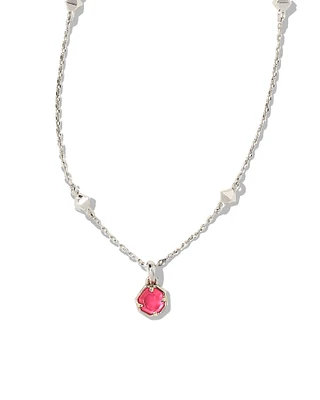 Nola Silver Pendant Necklace in Pink Azalea Illusion