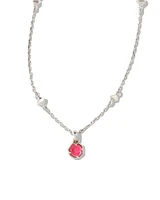 Nola Silver Pendant Necklace in Pink Azalea Illusion