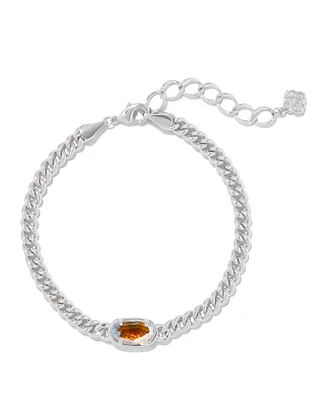 Grayson Silver Delicate Link and Chain Bracelet in Dichroic Glass