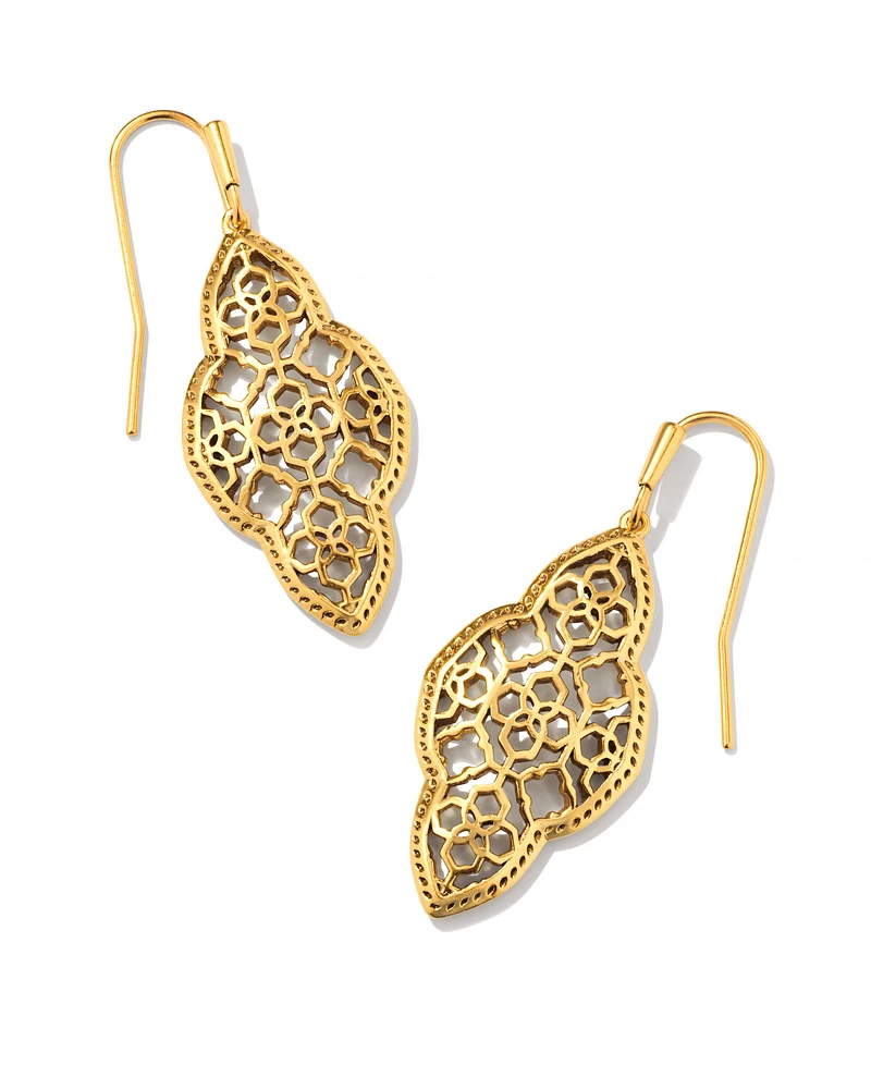 Abbie Drop Earrings in Vintage Gold