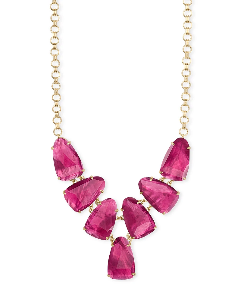 Harlie Gold Statement Necklace in Berry Illusion