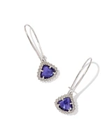 Framed Kendall Silver Wire Drop Earrings in Dark Lavender Illusion