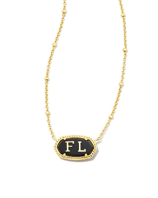 Elisa Gold Florida Necklace in Black Agate