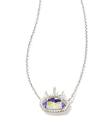 Elisa Unicorn Bright Silver Short Pendant Necklace in Dichroic Glass