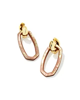 Danielle Gold Convertible Link Earrings in Brown Mother-of-Pearl