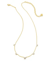 Lillia Crystal Butterfly Gold Strand Necklace in White Crystal